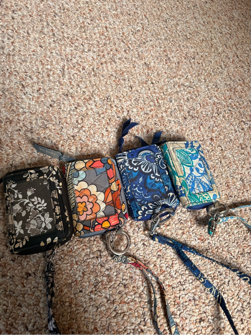 Vera Bradley Multicolor Floral Keychain Wallets (Set of 4)